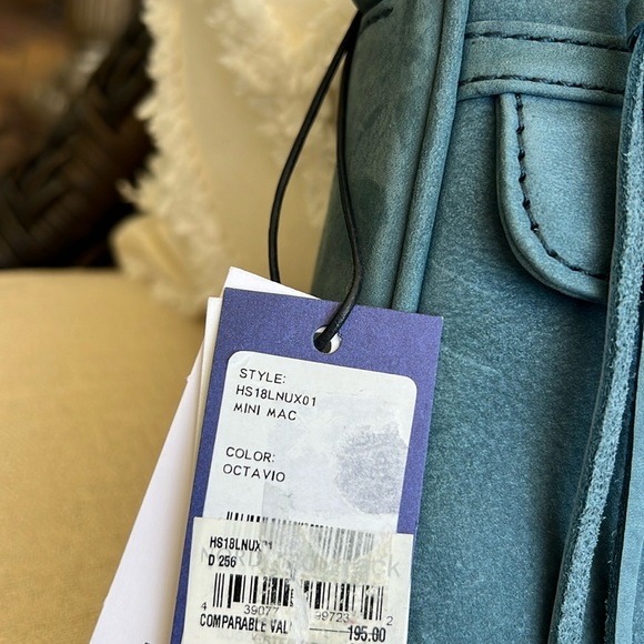 New REBECCA MINKOFF Mini Mac suede crossbody bag cloud blue - Picture 12 of 17